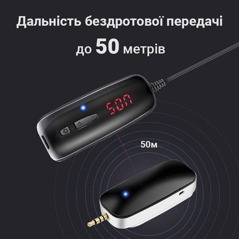 Микрофон петличный беспроводной Savetek P7-UHF для телефона/смартфона до 50 м - фото 2