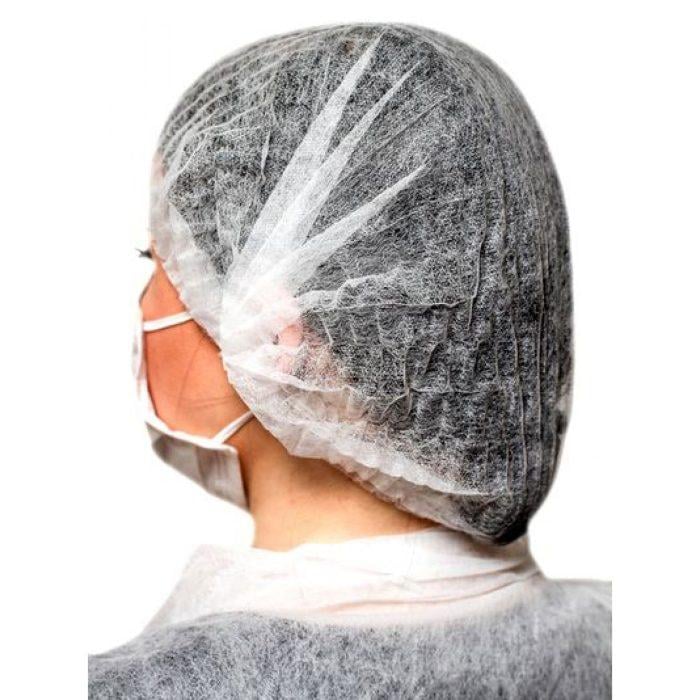 Шапочка медична одноразова гармошка на подвійній гумці 100 шт. Білий (102201) - фото 2 Шапочка медична одноразова гармошка на подвійній гумці 100 шт. Білий (102201) - фото 2