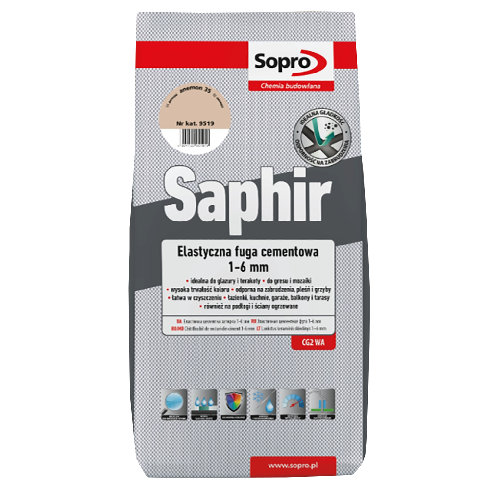 Затирка для швов Sopro Saphir Czarny 90 3 кг