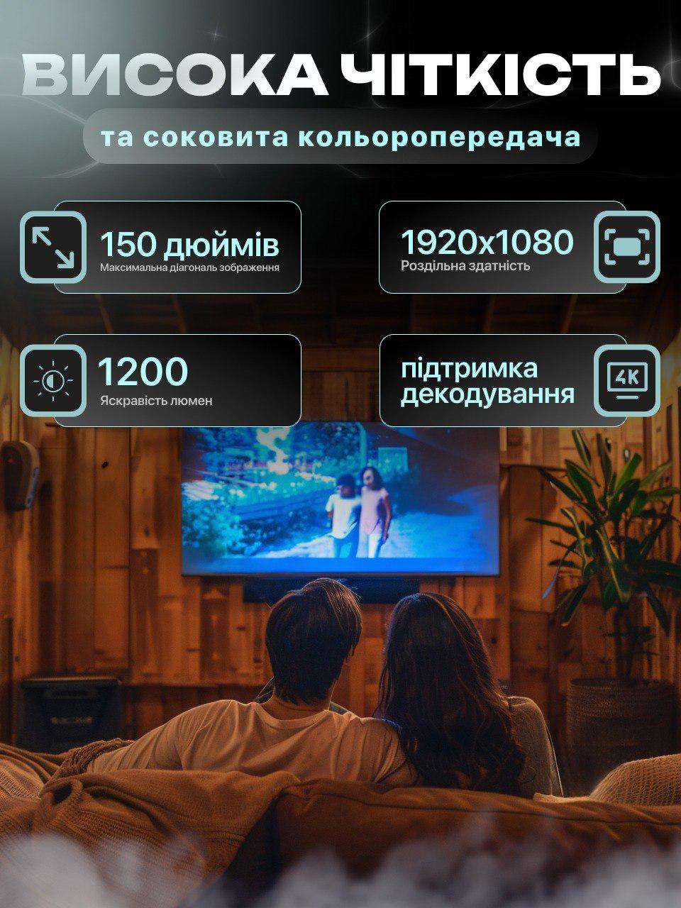 Смарт-проектор ігровийJoyPro S40 Max 2 джойстика smart 4k full hd tv з підтримкою WIFI/Bluetooth/HDMI/USB Білий (f897bc74) - фото 5 Смарт-проектор ігровийJoyPro S40 Max 2 джойстика smart 4k full hd tv з підтримкою WIFI/Bluetooth/HDMI/USB Білий (f897bc74) - фото 5