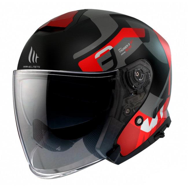 Мотошлем MT HELMETS THUNDER 3 Jet Silton B5 M Matt Red (25094)