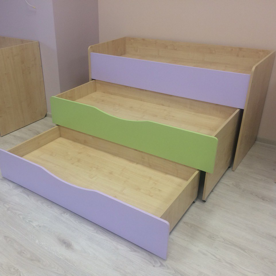 Кровать 3-ярусная Gap DS-21 для дошкольных учебных заведений 1522х650/1850х865 мм (ЛDS22)