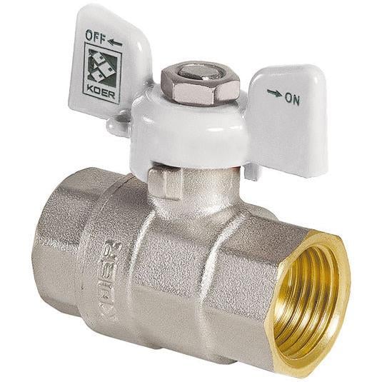 Кран шаровой KOER KR.217.W KR0179 3/4" ВВ бабочка (81407)