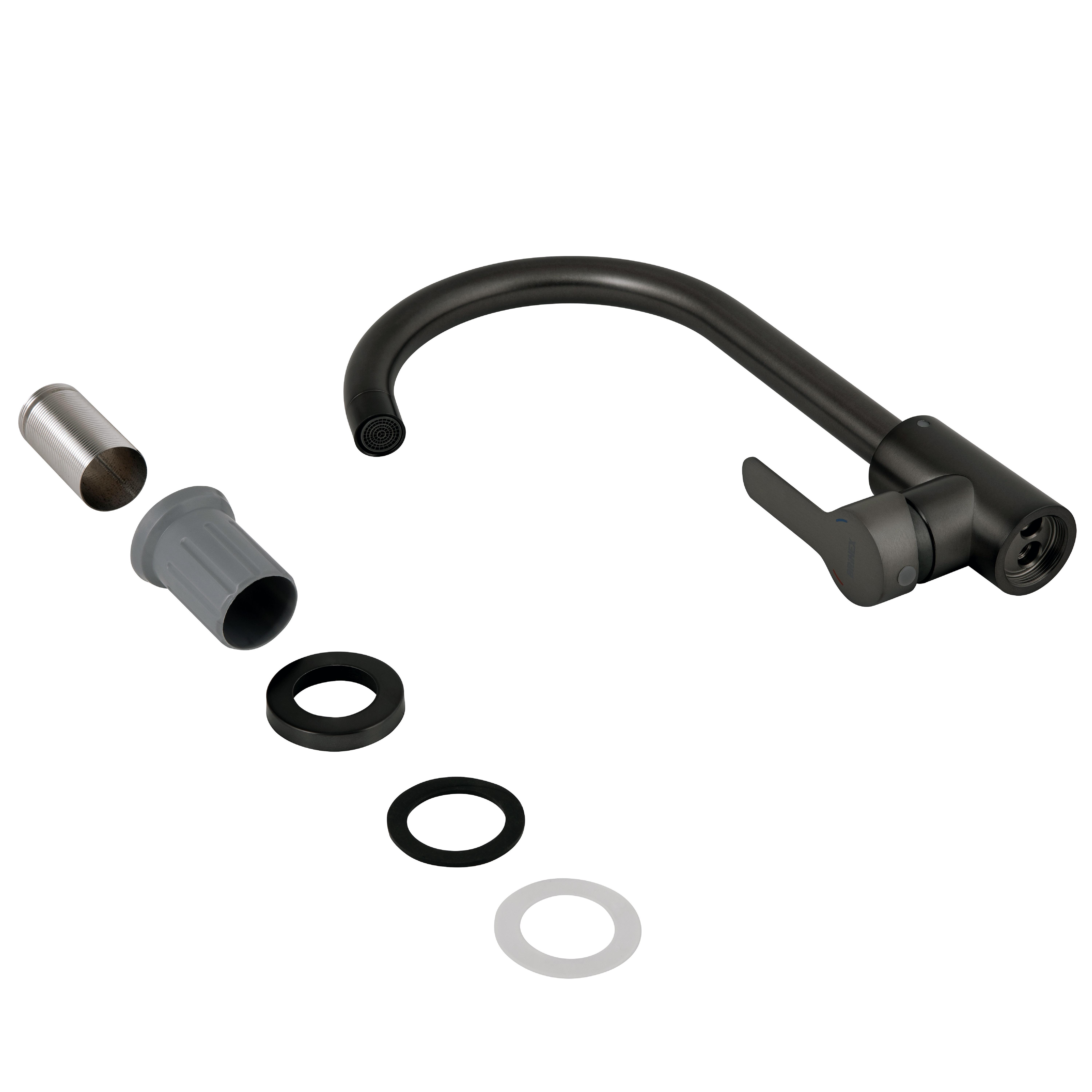 Смеситель для кухонной мойки Brinex Pure 20N 015F из нержавеющей стали Graphite