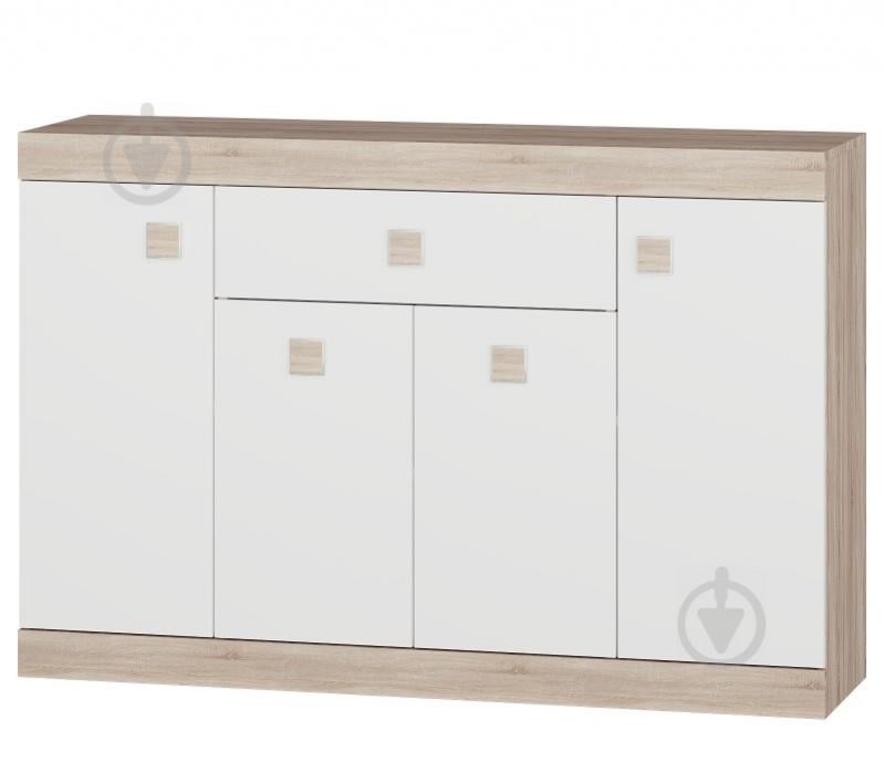 Большой комод с дверьми и ящиком Эверест Соната-7 сонома + белый