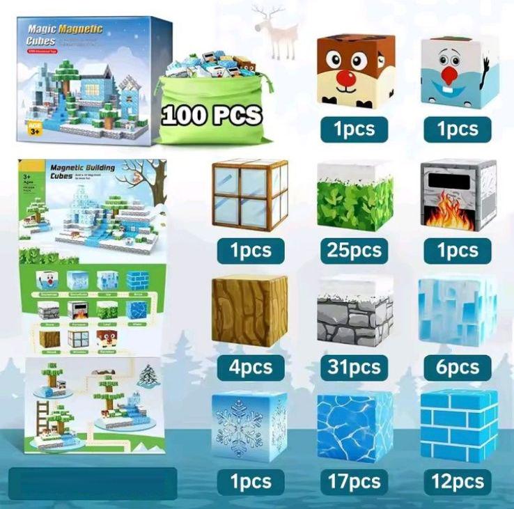 Конструктор магнітний My World minecraft 100 блоків (668) - фото 6 Конструктор магнітний My World minecraft 100 блоків (668) - фото 6