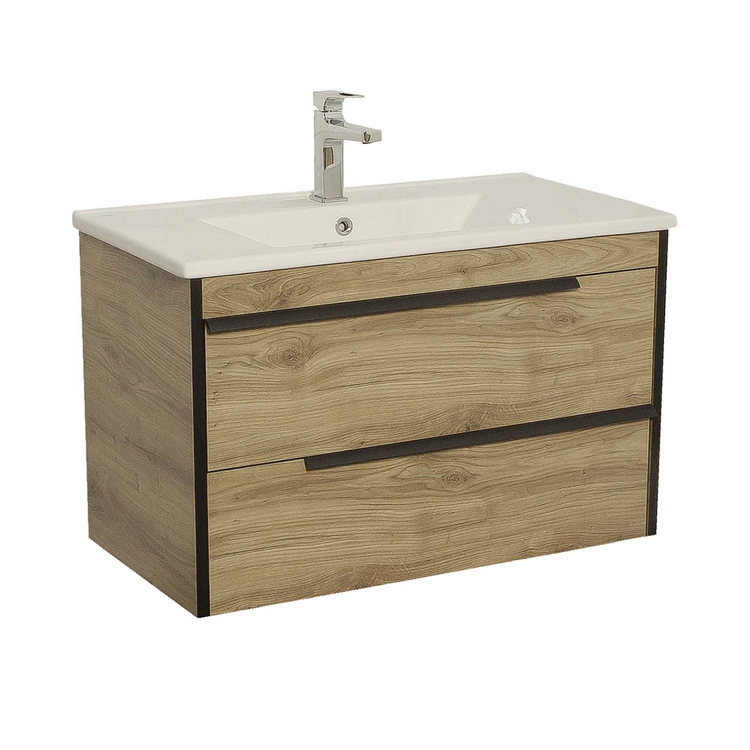 Тумба для ванной Aqua Rodos Лофт Нео 82x44 подвесная с умывальником CeraStyle Arte UNI Дерево (АР000051856)