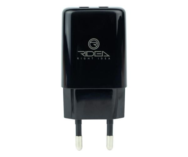 Пристрій зарядний мережевий Ridea RW-21011 Element Duo 2USB 2,1 A без кабелю Black