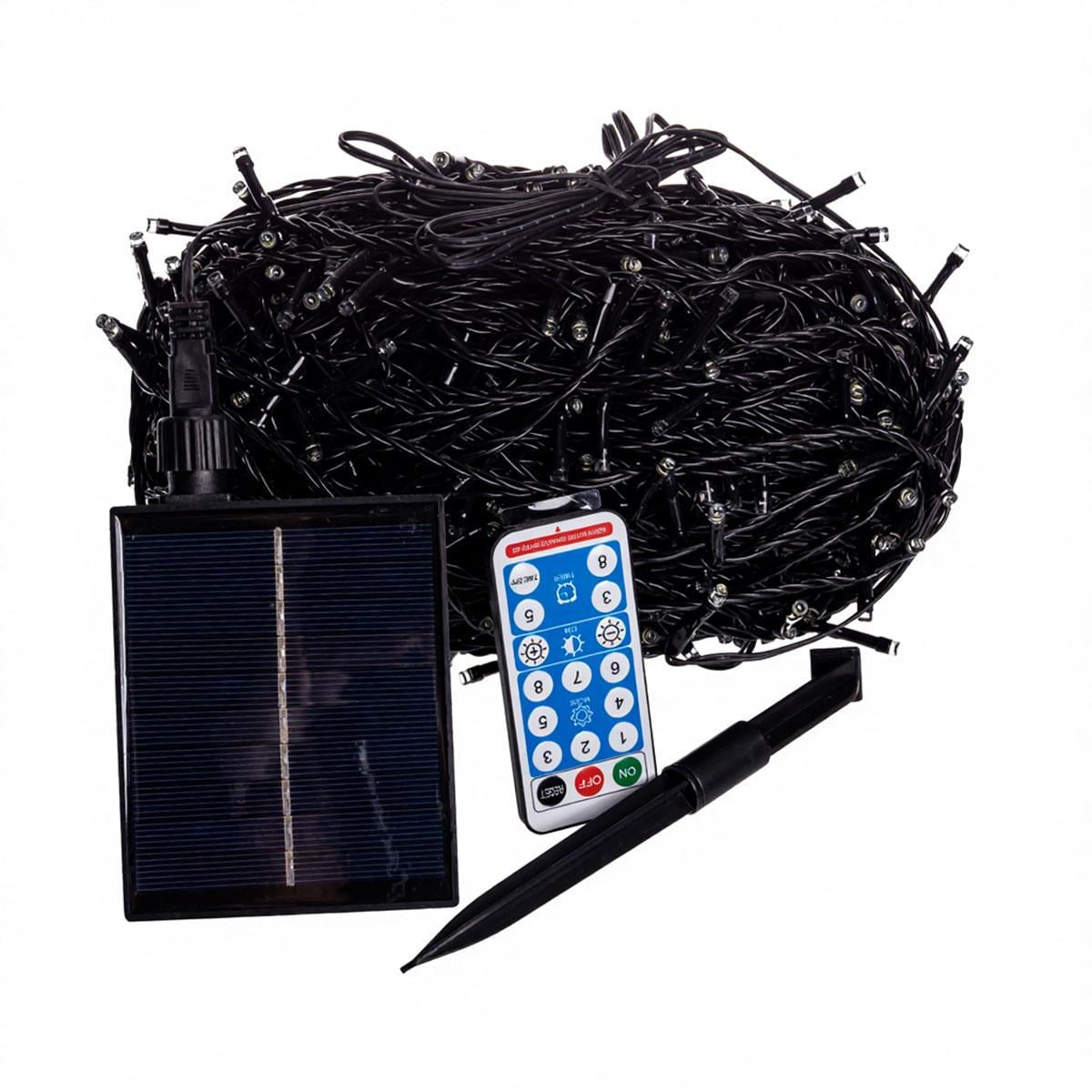 Гирлянда уличная SB1000L100MBW 100 м 1000 LED с солнечной батареей Черный/Холодный Белый (29912783)
