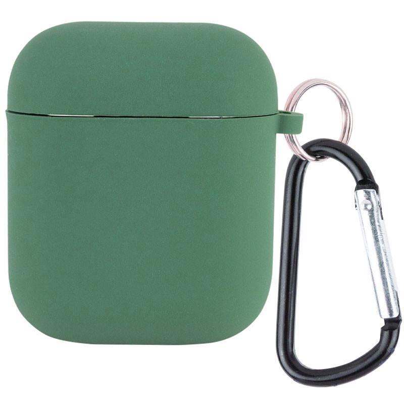 Футляр силіконовий Epik для навушників Airpods 1/2 з мікрофіброю Зелений/Pine Needle (00000039442_30)