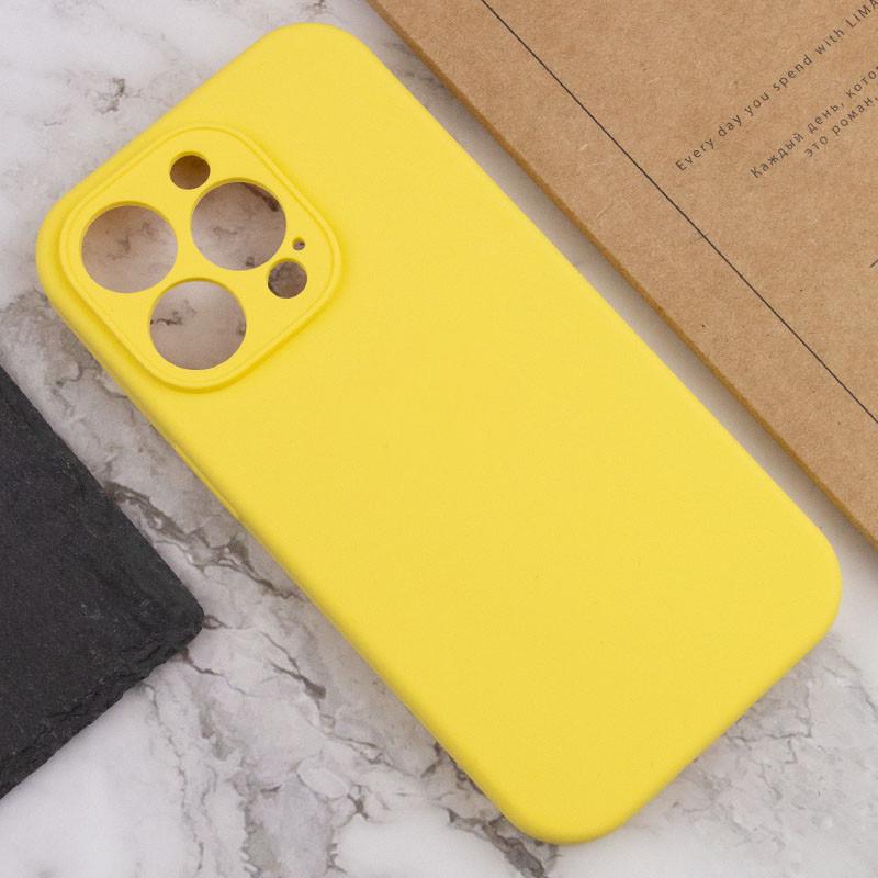 Чехол Silicone Case Full Camera Protective (AA) NO LOGO для Apple iPhone 15 Pro Max (6.7") Жёлтый | Yellow - фото 5