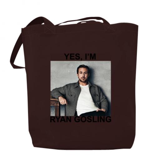 Шоппер Yes, I'm Ryan Gosling 37х41 см Шоколадный (16061429-12-195420)