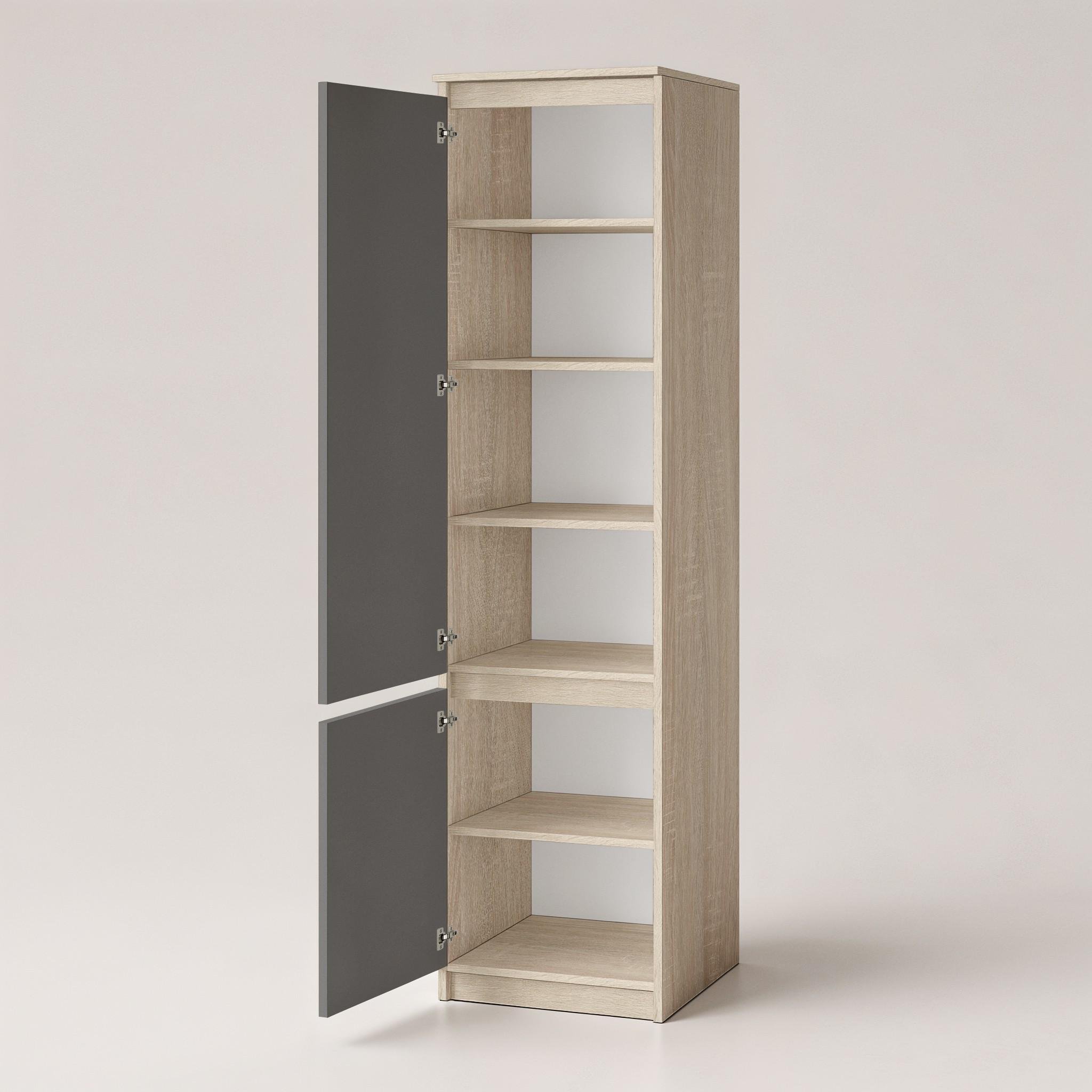 Шкаф-пенал с полками T-217 500х498х2117 мм Дуб Сонома/Антрацит - фото 2 Шкаф-пенал с полками T-217 500х498х2117 мм Дуб Сонома/Антрацит - фото 2