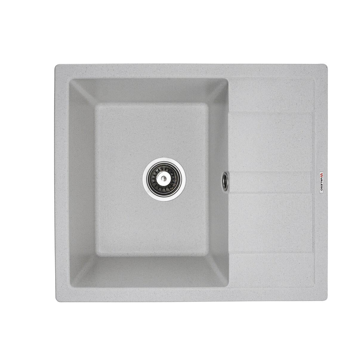 Мойка для кухни гранитная врезная Valeso Aria прямоугольная 580x510 мм Белый матовый в точку (SP000046817)