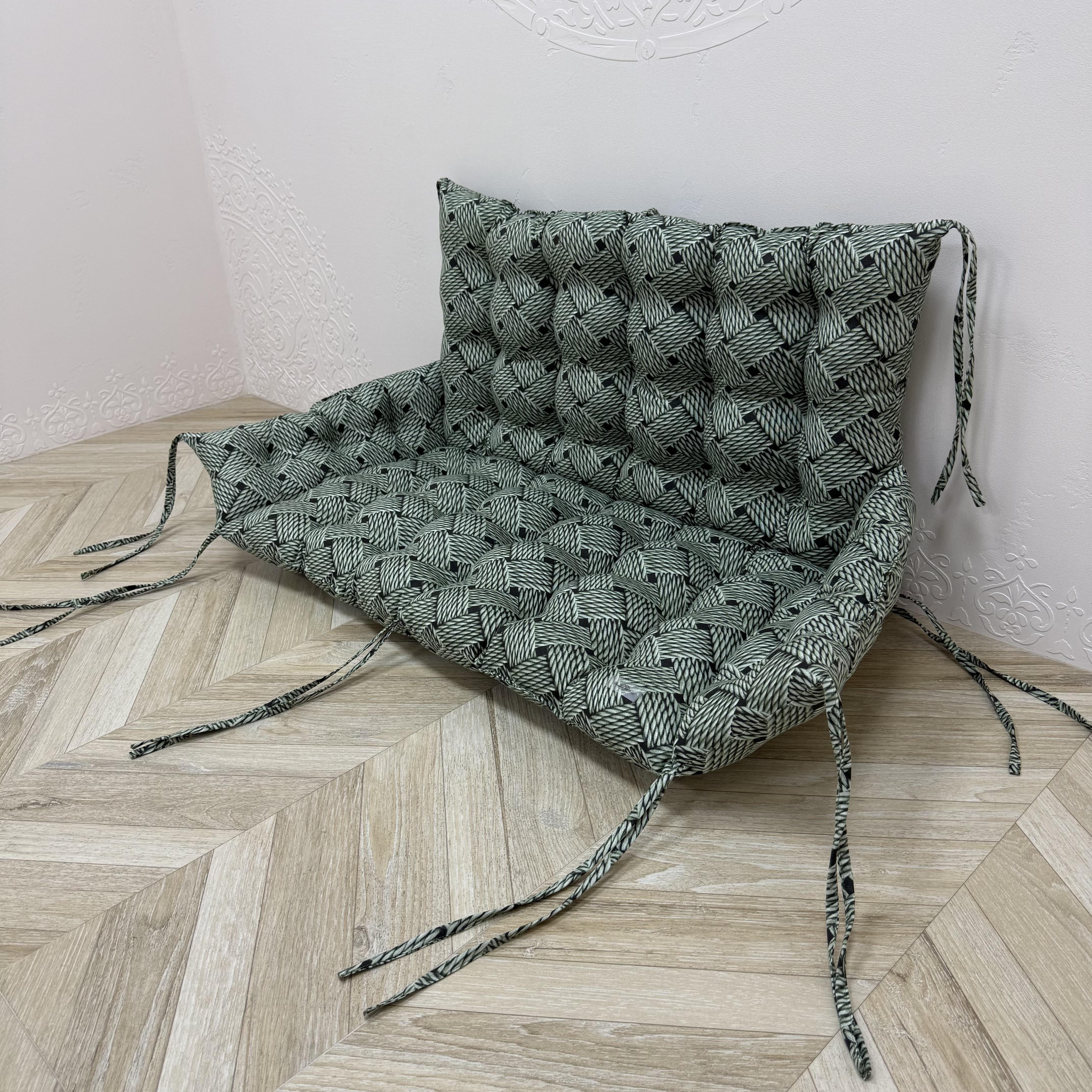 Подушка з бортами Сomfort Home Rope на піддони/гойдалки/каркаси/садові меблі панама 100х50х50х20 см