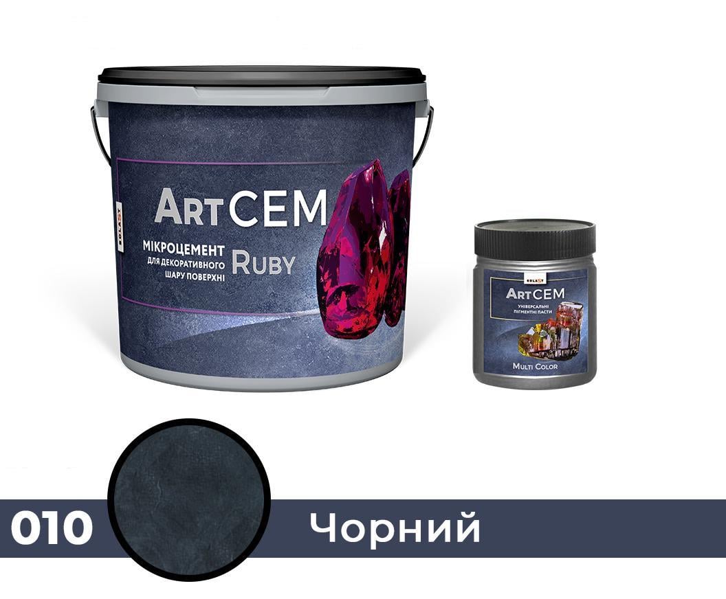Однокомпонентний мікроцемент для декоративного шару поверхні Solast RUBY 15 кг Чорний (SKU000310)