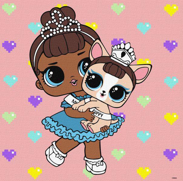 Картина номерів Ideyka L.O.L. Surprise! TroopSurprise Miss Baby With Miss Puppy 40x40 см (KHO6291)