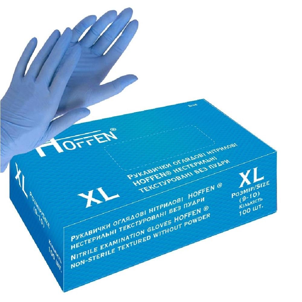 Перчатки нитриловые XL Hoffen нестерильные текстурированные 3,2 г 50 шт. (HFN-11301XL) Перчатки нитриловые XL Hoffen нестерильные текстурированные 3,2 г 50 шт. (HFN-11301XL)