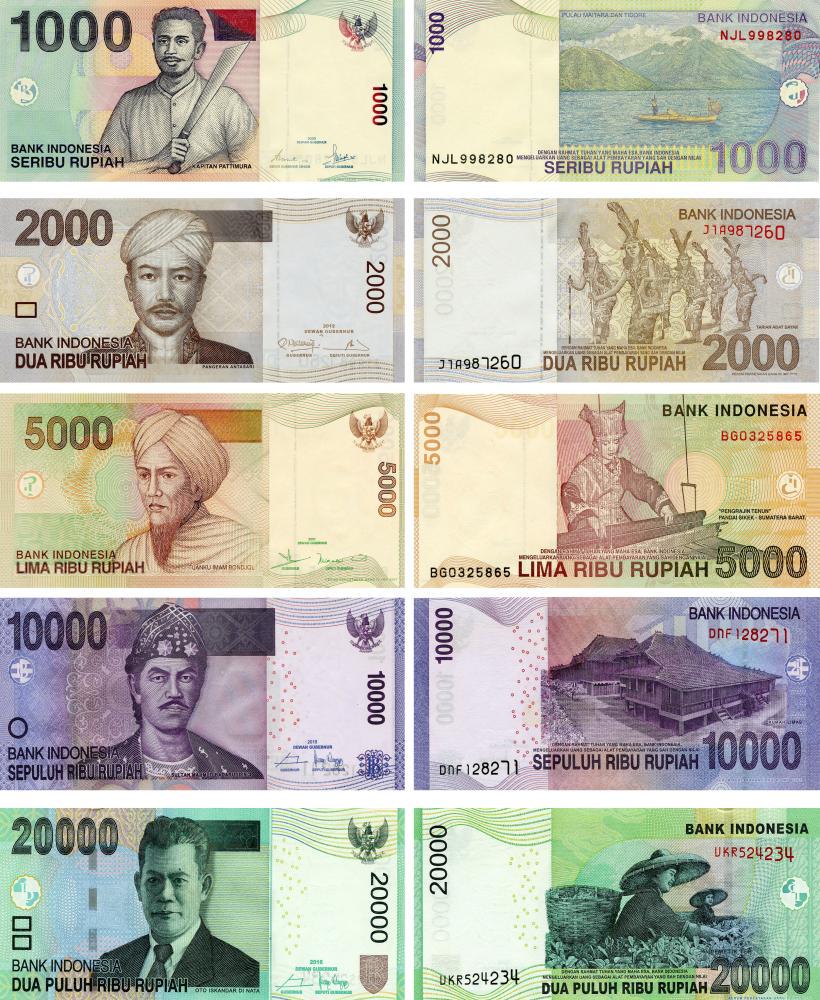 Коллекционная банкнота Индонезия набор из 5 банкнот 2007-2016 UNC 1000/2000/5000/10000/20000 рупий (Б16988)