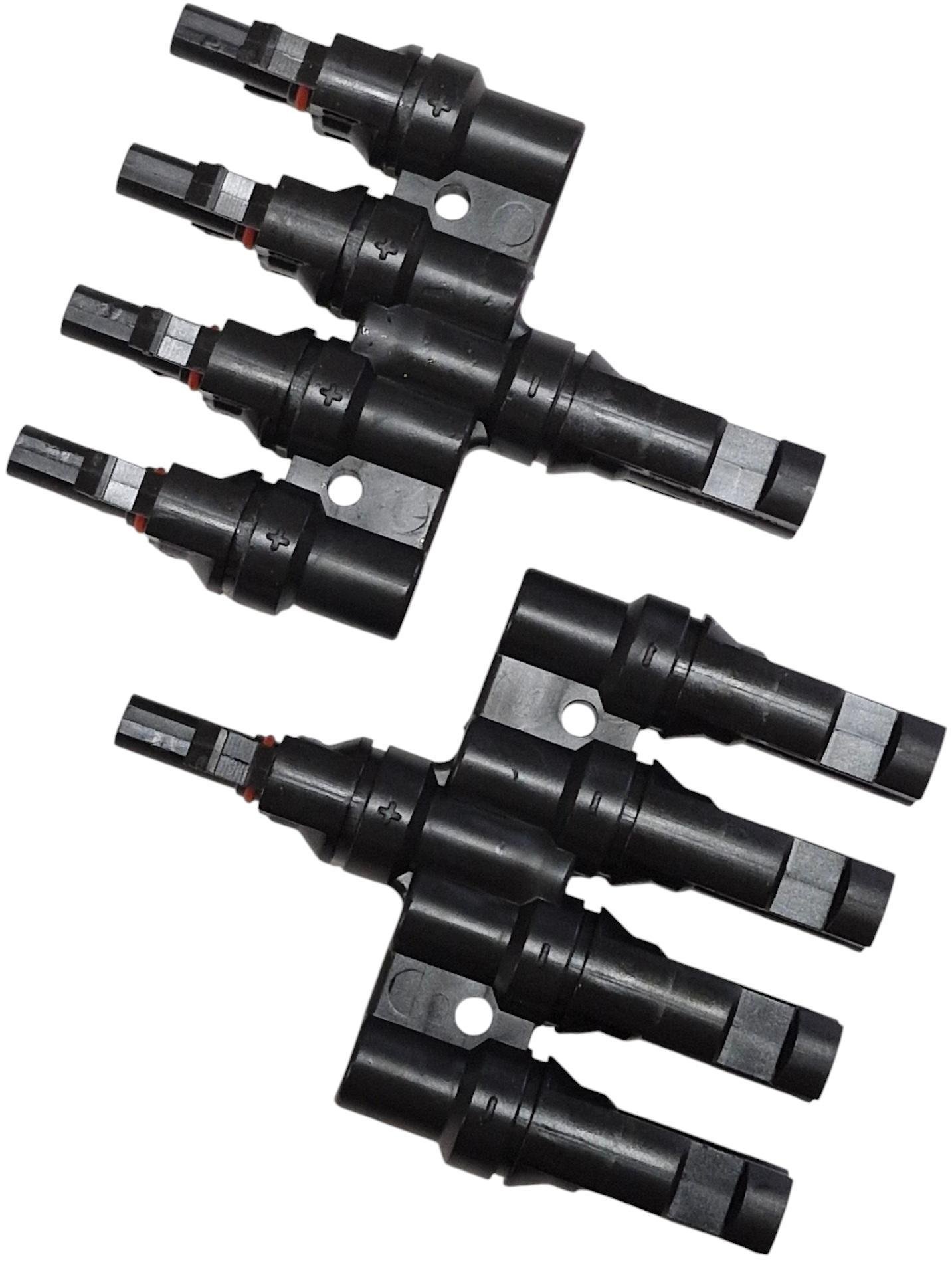 Конектор четверник POWMR MC4 1х4 для солнечных панелей 30A 1000V папа/мама IP67 2 шт. (97740303)