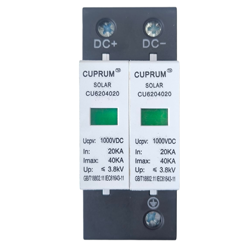 Обмежувач перенапруги ПЗІП 2п Solar Ucpv1000V DC 40kA 3,8kV (cu6204020)