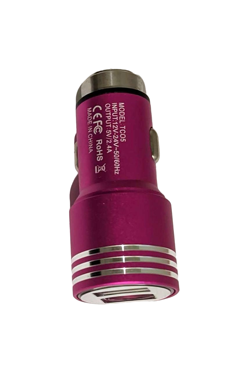 Зарядное устройство автомобильное 2хUSB Pink (6740220)