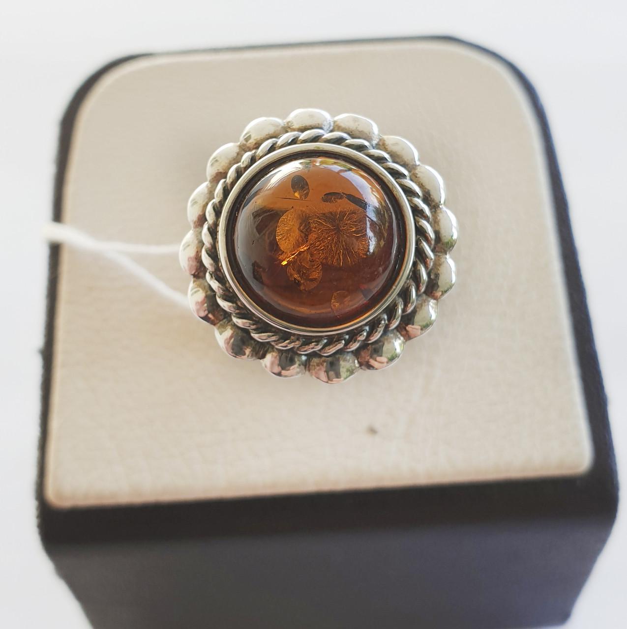 Кольцо серебряное Людмила с янтарем р. 17 6,39 г (1224557433)