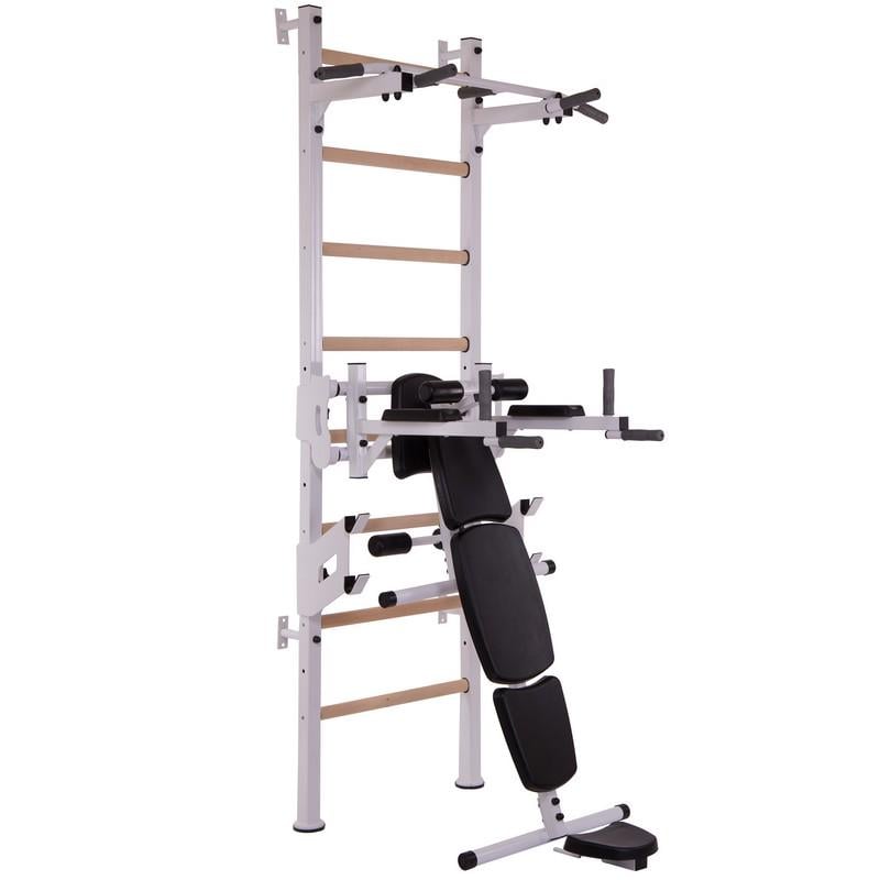 Шведская стенка-стойка SP-Planeta Master Wood PRO L-2405 с турником брусами/скамьей для пресса/спины сталь/дерево (2532844355)