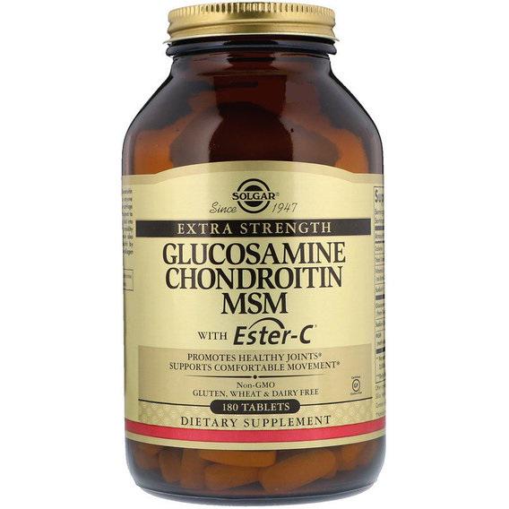 Препарат для суглобів та зв'язок Solgar Glucosamine Chondroitin MSM with Ester-C 180 Tabs (SOL-01272)