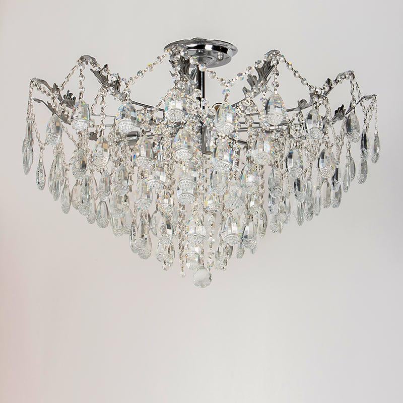 Люстра кришталева стельова Light House SH-18221/5 480х480х430 мм E14 Хром