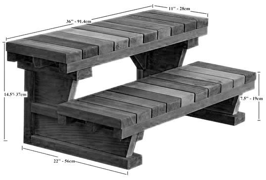 Лавка-сходинка з дерева Пайні Венге (ССТ-001812) - фото 2