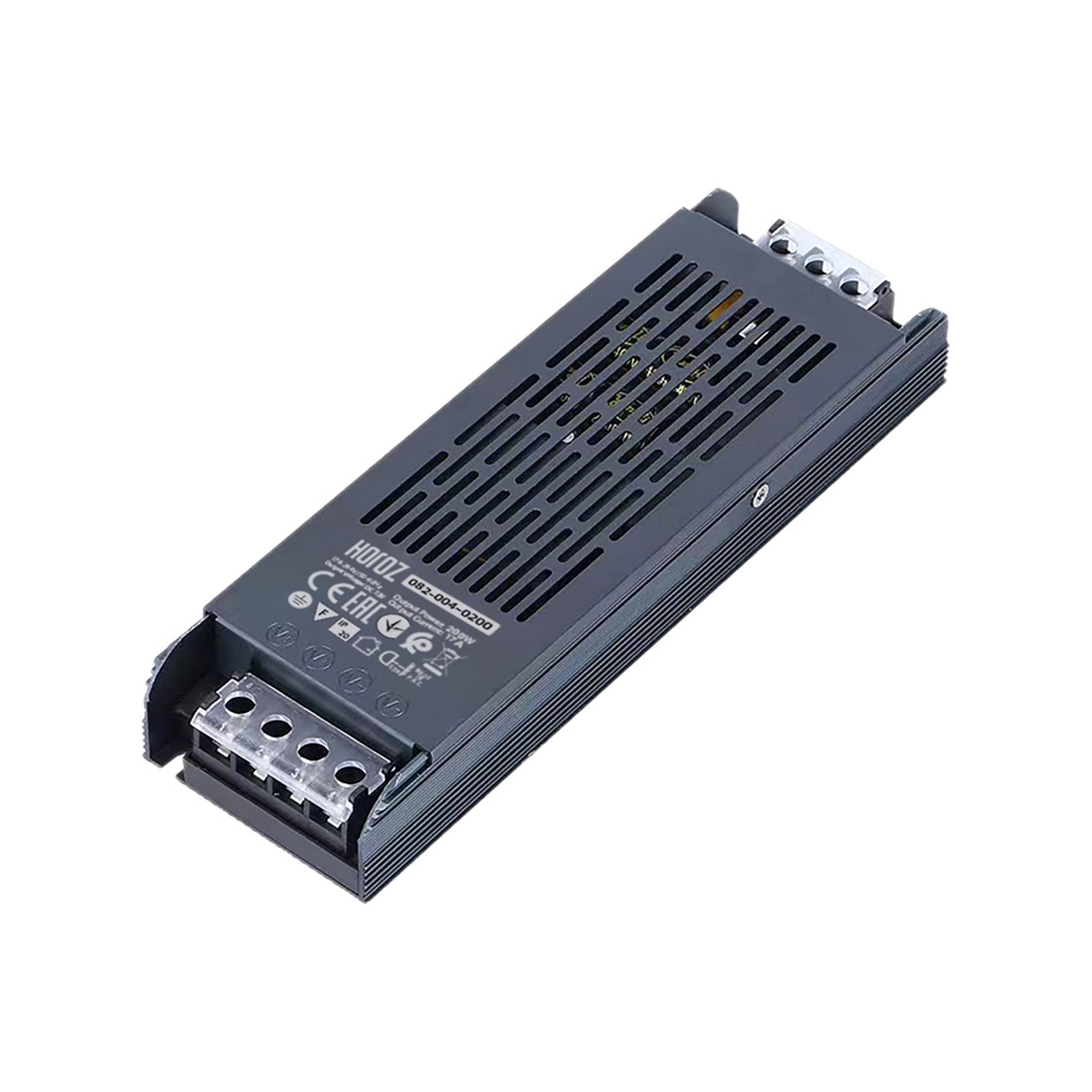 Блок живлення для стрічки HOROZ ELECTRIC Slim VESPA-200 LED 200W 176-264V 17A IP20 DC12V (082-004-0200-010)