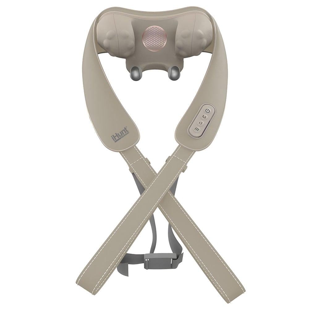 Аппарат для массажа шеи iHunt SPA SmartNeck Air 3D воздушная компрессия 3D массаж подогрев 3 режима 2000 мА/ч USB Type-C Серо-кремовый