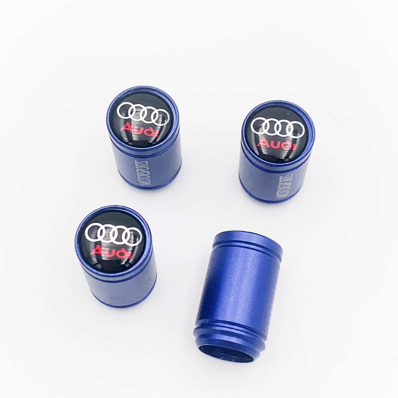Захисні ковпачки на ніпеля Motosport Audi 4 шт. Синій (LB-009A)