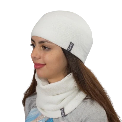 Комплект жіночий зимовий шапка зі снудом One Size Білий (28524089)