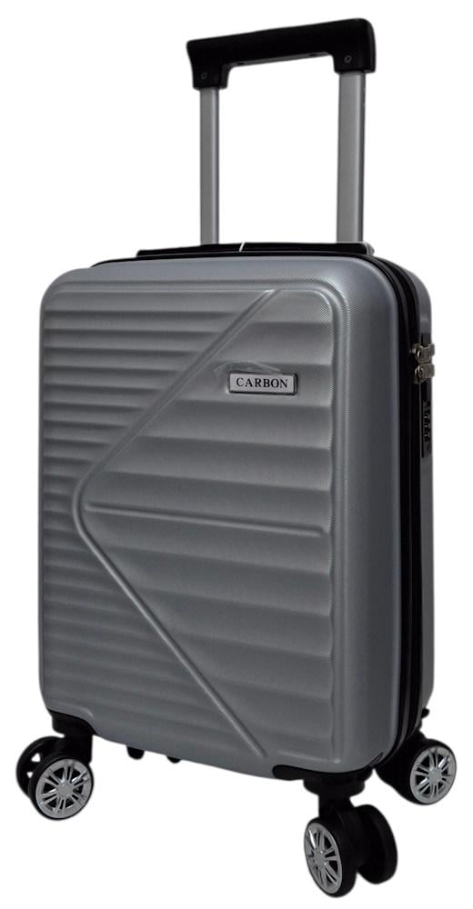Чемодан Carbon 66101 ABS-пластик XS 40x30x20 см Серебряный (66101/71/81)