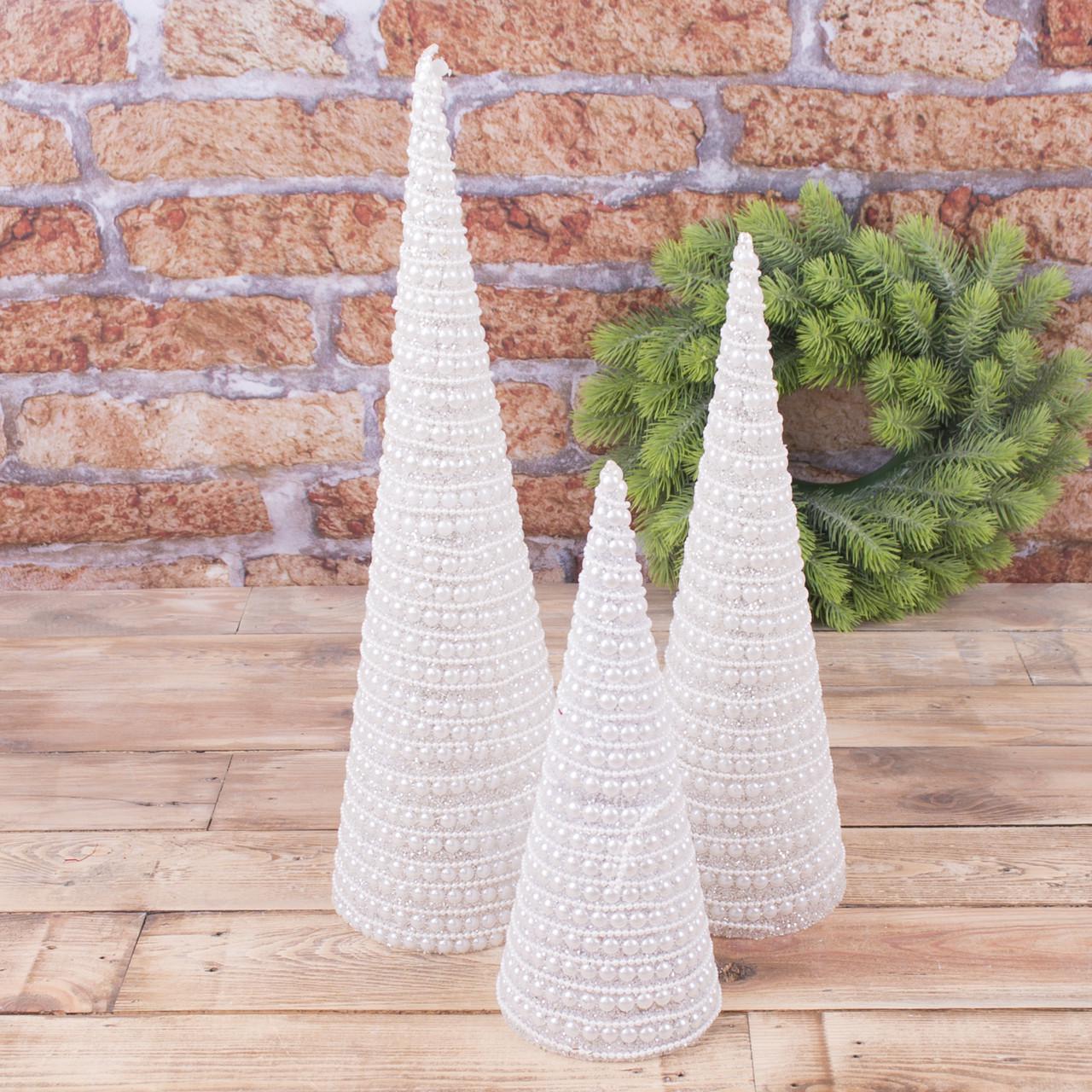 Статуэтка Елочка конус с бусинок 3 шт. (3322)