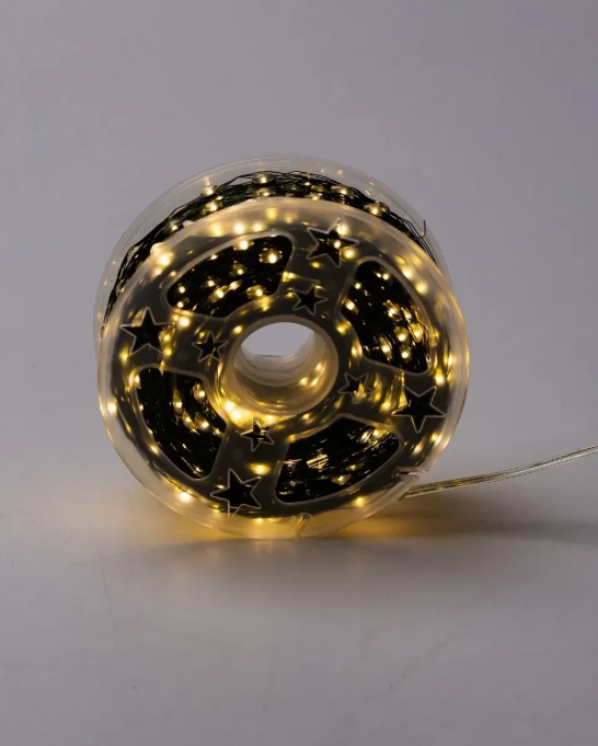 Гірлянда роса на катушки на USB з пультом и 8 режимами 20 LED 200 м на зеленом проводі Тепле світло (FC25004) - фото 2