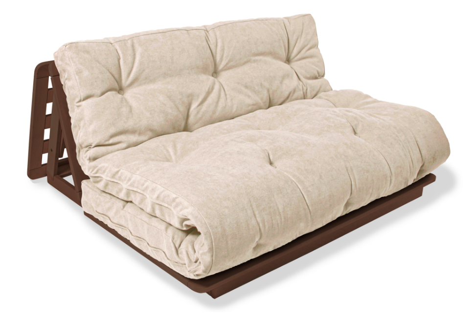 Кресло-футон Woodman Layti-140 раскладное из массива дерева Ореховый/Кремовый
