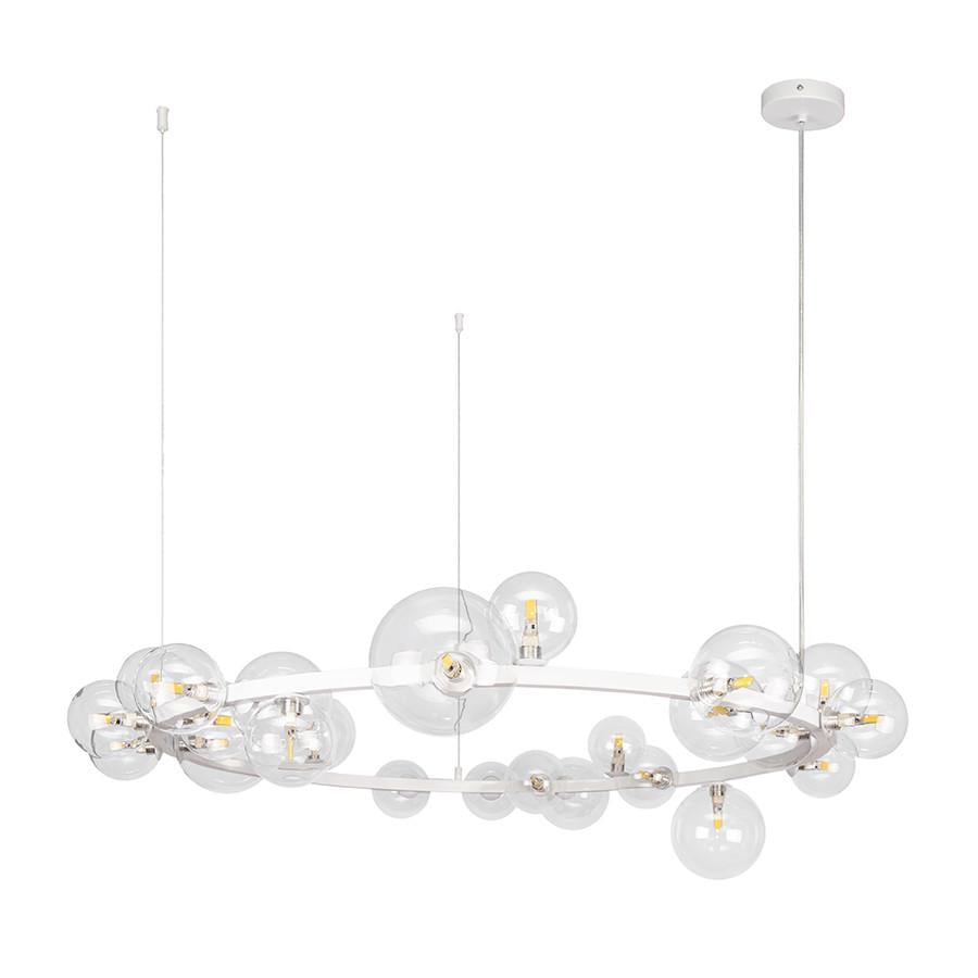 Люстра Levistella 918LP267-24 WH+CL Молекула на 24 плафонах Прозорий/Білий (2585281993)