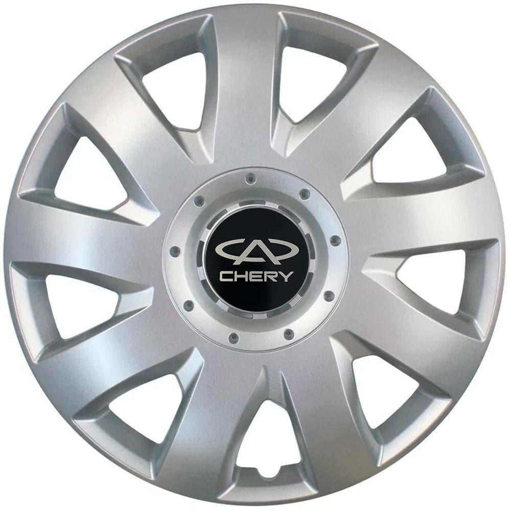 Колпаки SJS 311 с логотипом Chery R15 4 шт. Серебряный (2654558006)