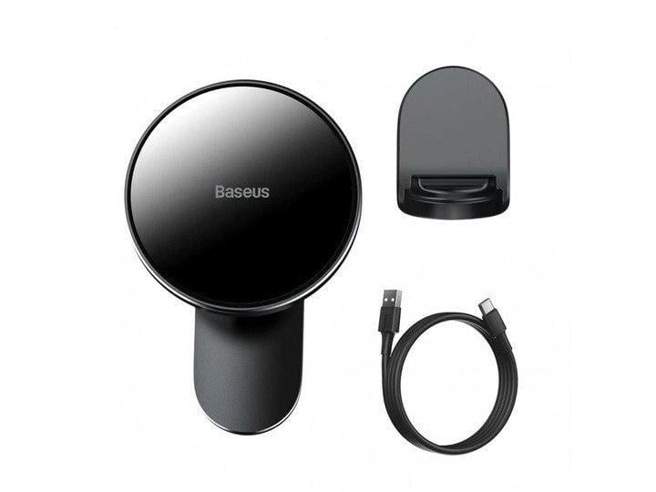Автотримач для телефону з бездротовою зарядкою Baseus Big Energy Car Mount Wireless Charger 15W Black (WXJN-01)