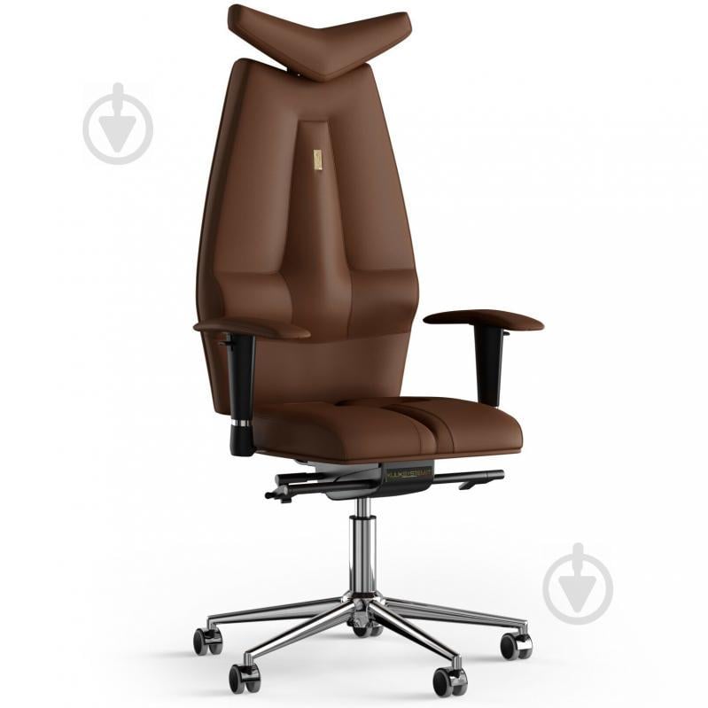 Крісло KULIK SYSTEM JET Екошкіра з підголівником без рядка Коричневий (3-901-BS-MC-0214)
