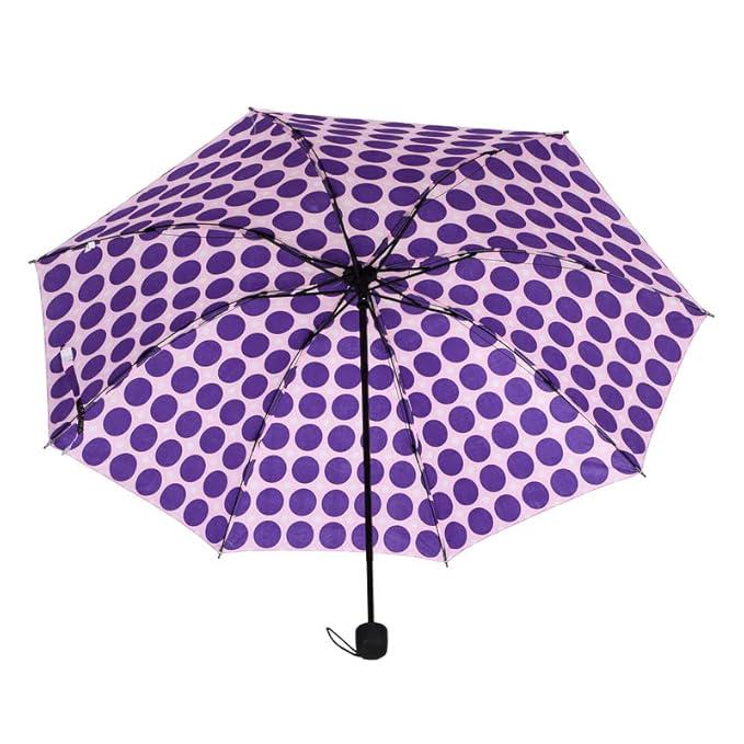 Парасолька складна автомат Dots 8 спиць купол 95 см Violet (28915394) - фото 3