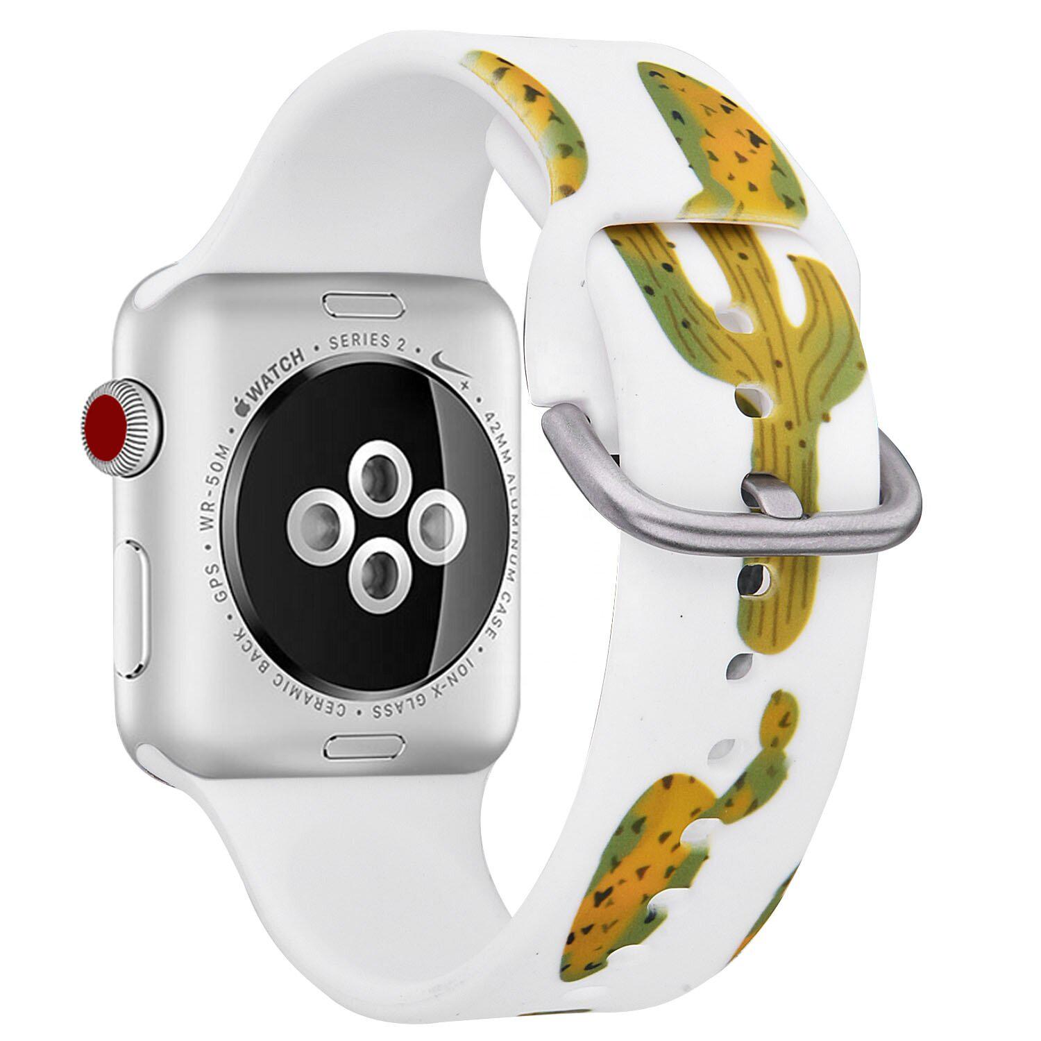 Силиконовый ремешок для Apple Watch Кактус 38-40 мм Белый