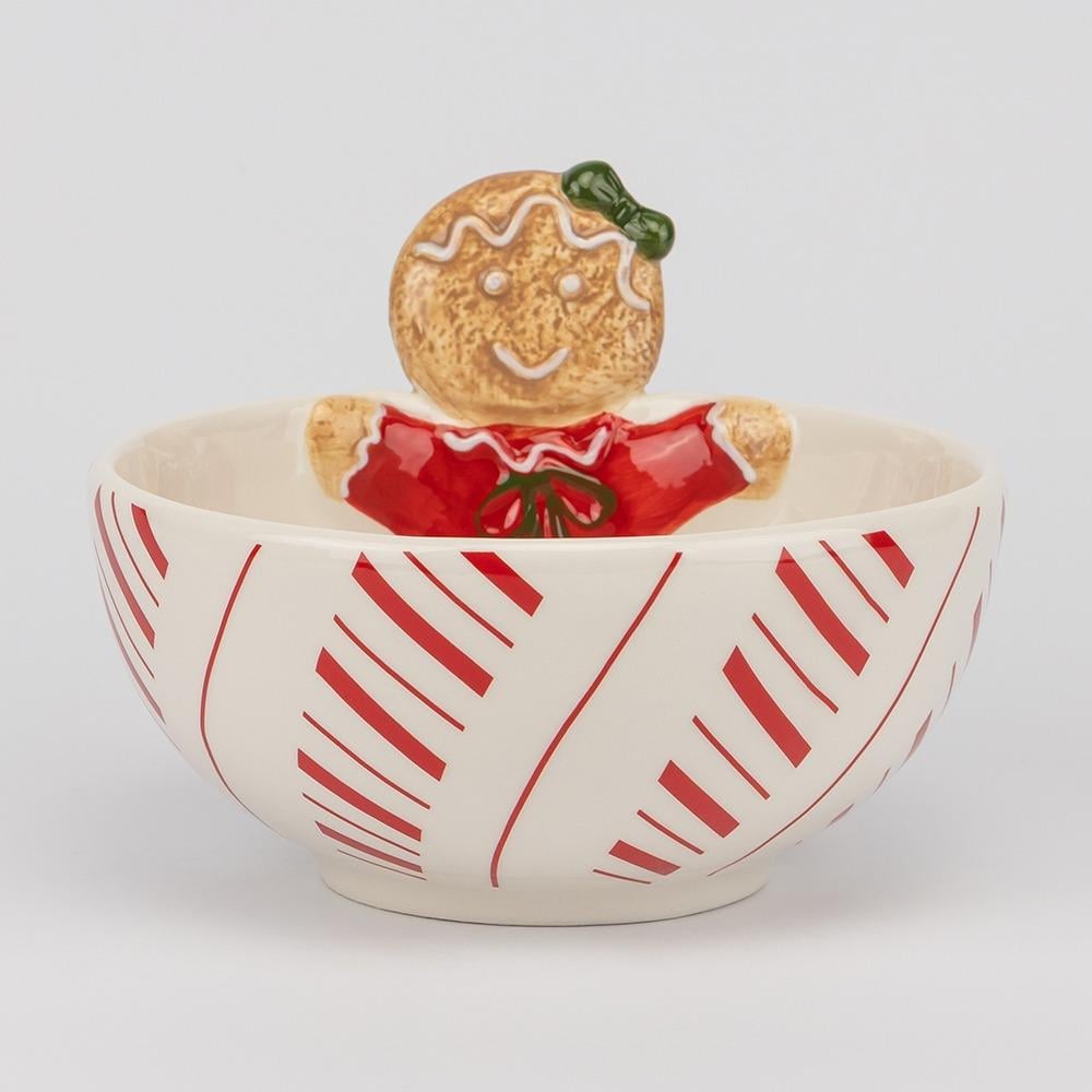Пиала новогодняя керамическая Рождественское печенье 17,5х12 см (6021-008)