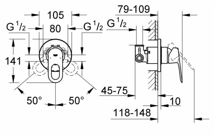 Змішувач для душу прихованого монтажу Grohe Bauloop (29042000) - фото 2 Змішувач для душу прихованого монтажу Grohe Bauloop (29042000) - фото 2