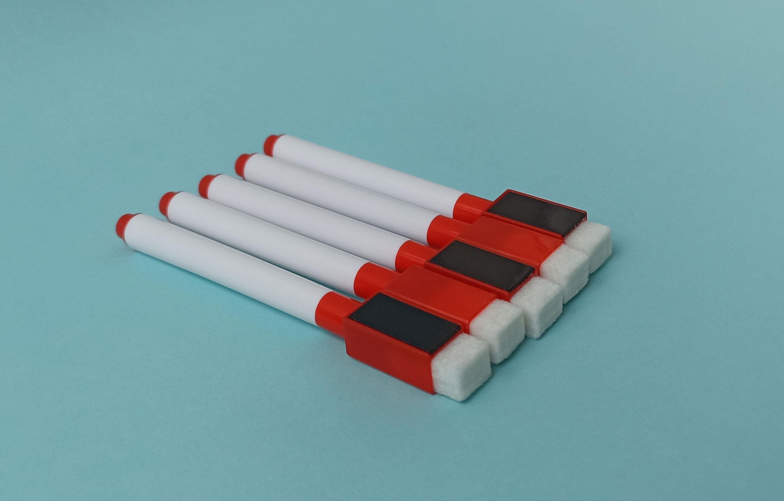 Набір маркерів сухого стирання CLS 2-4 мм для дошки й планера 5 шт. на магніті з губкою Червоний (MG004) - фото 2 Набір маркерів сухого стирання CLS 2-4 мм для дошки й планера 5 шт. на магніті з губкою Червоний (MG004) - фото 2