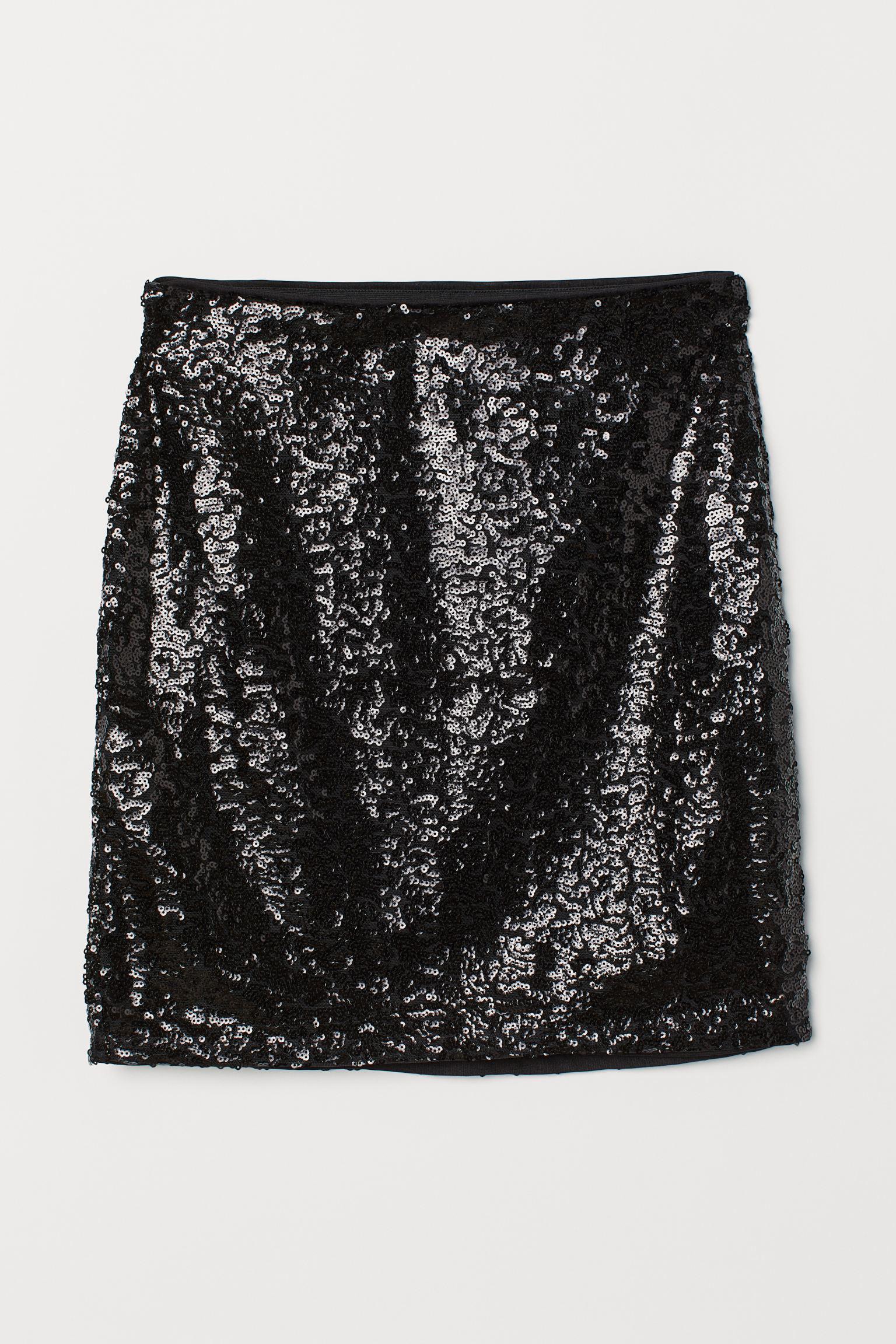 Юбка с пайетками XS Черный (6407358dlog)