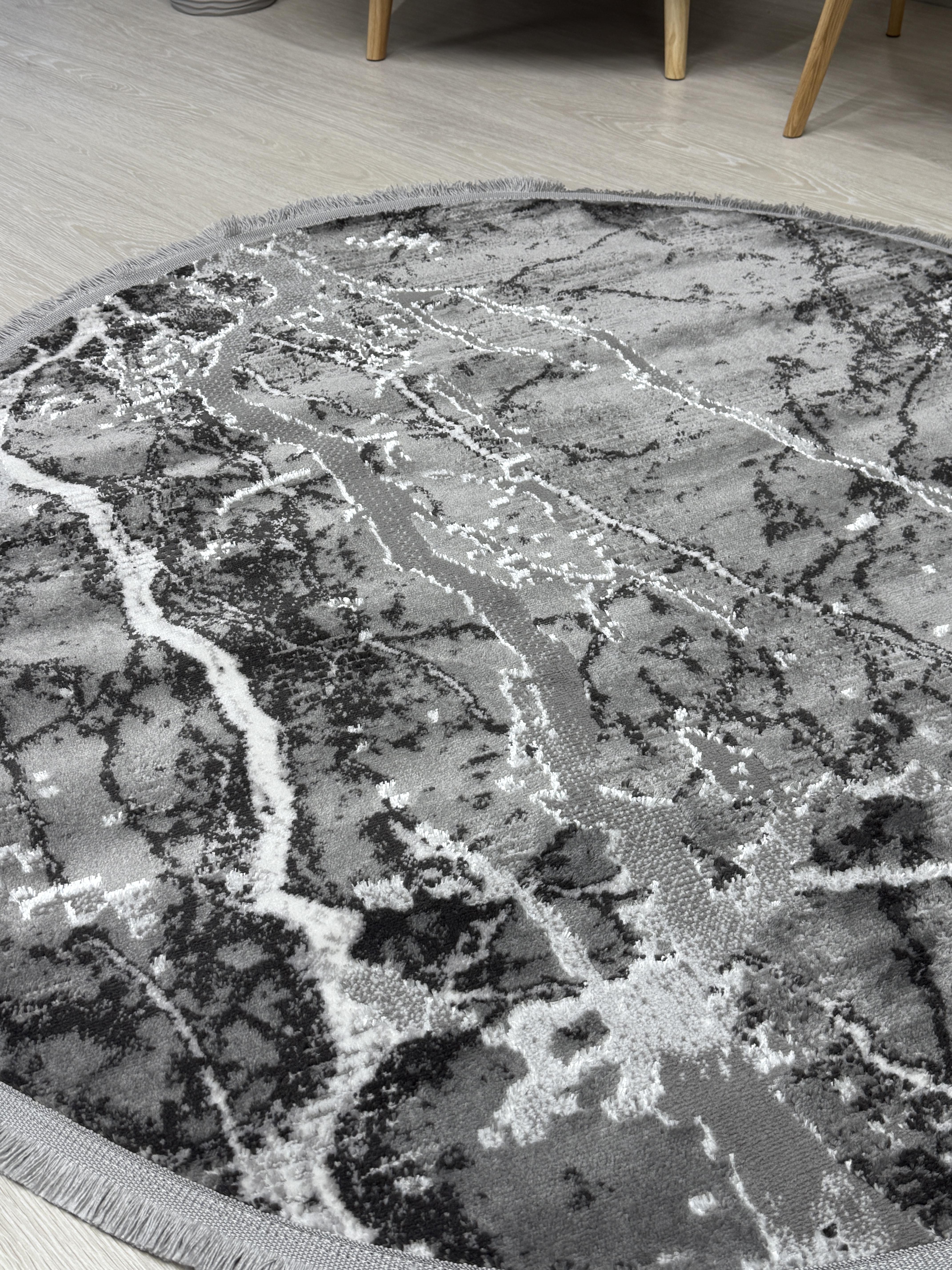 Ковер Mars с невысоким ворсом 200x200 см круг Антрацитовый (4640AA/KGS13) - фото 5 Ковер Mars с невысоким ворсом 200x200 см круг Антрацитовый (4640AA/KGS13) - фото 5